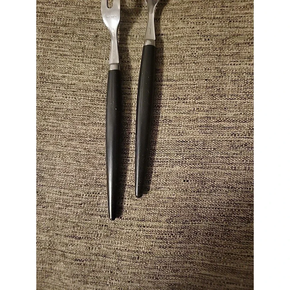 Pair Fondue Forks MCM Black Handle Vollrath Japan Vintage h'orderves Appetizer
